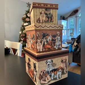 Dog-Themed Decorative Storage Boxes